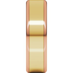 14K Yellow Or White Or Rose Gold Round Edge Flat Band