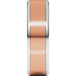 14K Yellow Or White Or Rose Gold Round Edge Flat Band