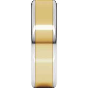 14K Yellow Or White Or Rose Gold Round Edge Flat Band