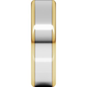 14K Yellow Or White Or Rose Gold Round Edge Flat Band