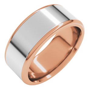 14K Yellow Or White Or Rose Gold Round Edge Flat Band