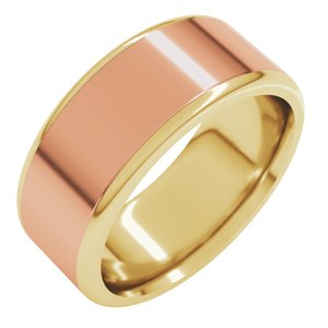 14K Yellow Or White Or Rose Gold Round Edge Flat Band