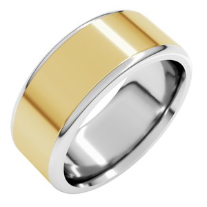 14K Yellow Or White Or Rose Gold Round Edge Flat Band