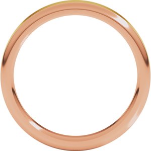 14K Yellow Or White Or Rose Gold Round Edge Flat Band