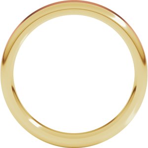 14K Yellow Or White Or Rose Gold Round Edge Flat Band