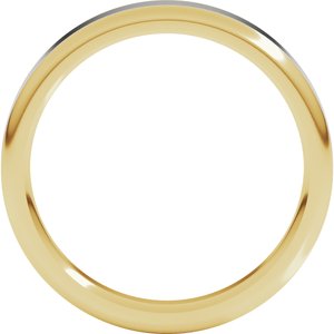 14K Yellow Or White Or Rose Gold Round Edge Flat Band
