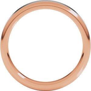 14K Yellow Or White Or Rose Gold Round Edge Flat Band