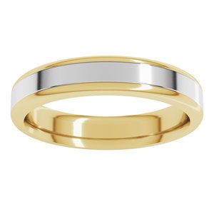 14K Yellow Or White Or Rose Gold Round Edge Flat Band
