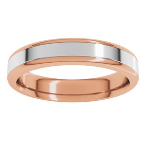 14K Yellow Or White Or Rose Gold Round Edge Flat Band