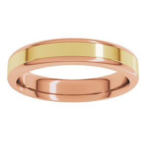 14K Yellow Or White Or Rose Gold Round Edge Flat Band