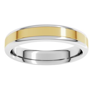 14K Yellow Or White Or Rose Gold Round Edge Flat Band