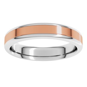 14K Yellow Or White Or Rose Gold Round Edge Flat Band