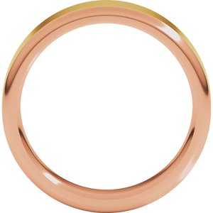 14K Yellow Or White Or Rose Gold Round Edge Flat Band