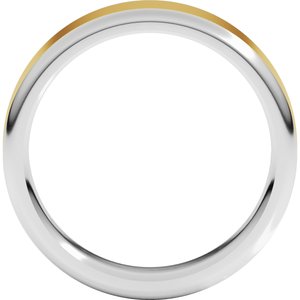 14K White/Yellow Gold 6 Mm  Flat Comfort Fit With Round Edge Band Size 11