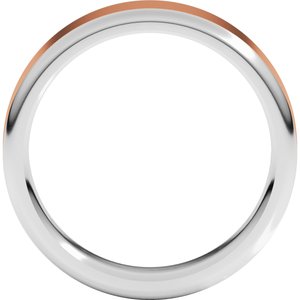 14K White/Rose Gold 6 Mm Flat Comfort Fit With Round Edge Band Size 12.5