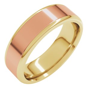 14K Yellow Or White Or Rose Gold Round Edge Flat Band