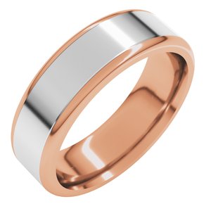 14K Yellow Or White Or Rose Gold Round Edge Flat Band
