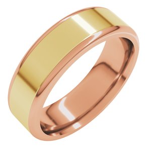 14K Yellow Or White Or Rose Gold Round Edge Flat Band