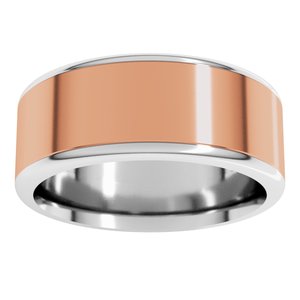 14K Yellow Or White Or Rose Gold Round Edge Flat Band
