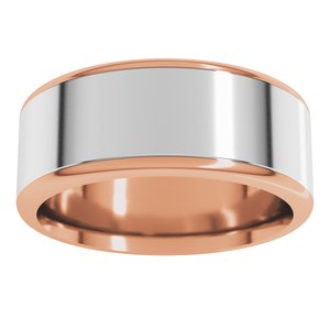 14K Yellow Or White Or Rose Gold Round Edge Flat Band