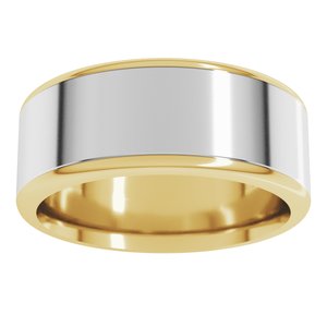 14K Yellow Or White Or Rose Gold Round Edge Flat Band