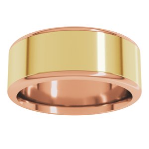 14K Yellow Or White Or Rose Gold Round Edge Flat Band