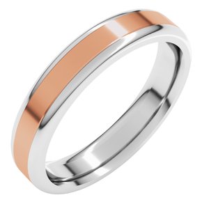 14K Yellow Or White Or Rose Gold Round Edge Flat Band