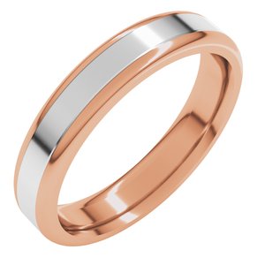 14K Yellow Or White Or Rose Gold Round Edge Flat Band