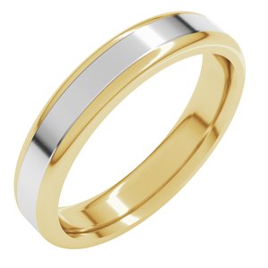 14K Yellow Or White Or Rose Gold Round Edge Flat Band