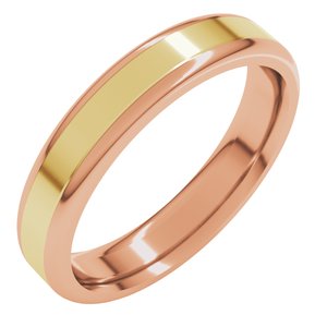 14K Yellow Or White Or Rose Gold Round Edge Flat Band