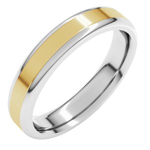 14K Yellow Or White Or Rose Gold Round Edge Flat Band