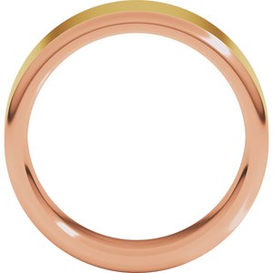 14K Yellow Or White Or Rose Gold Round Edge Flat Band