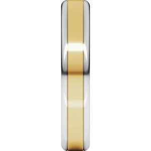 14K Yellow Or White Or Rose Gold Round Edge Flat Band