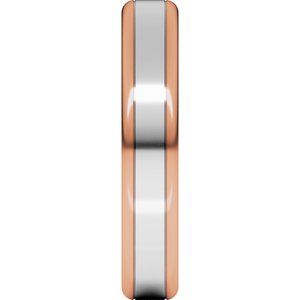 14K Yellow Or White Or Rose Gold Round Edge Flat Band