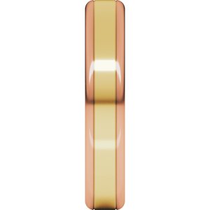 14K Yellow Or White Or Rose Gold Round Edge Flat Band