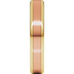 14K Yellow Or White Or Rose Gold Round Edge Flat Band