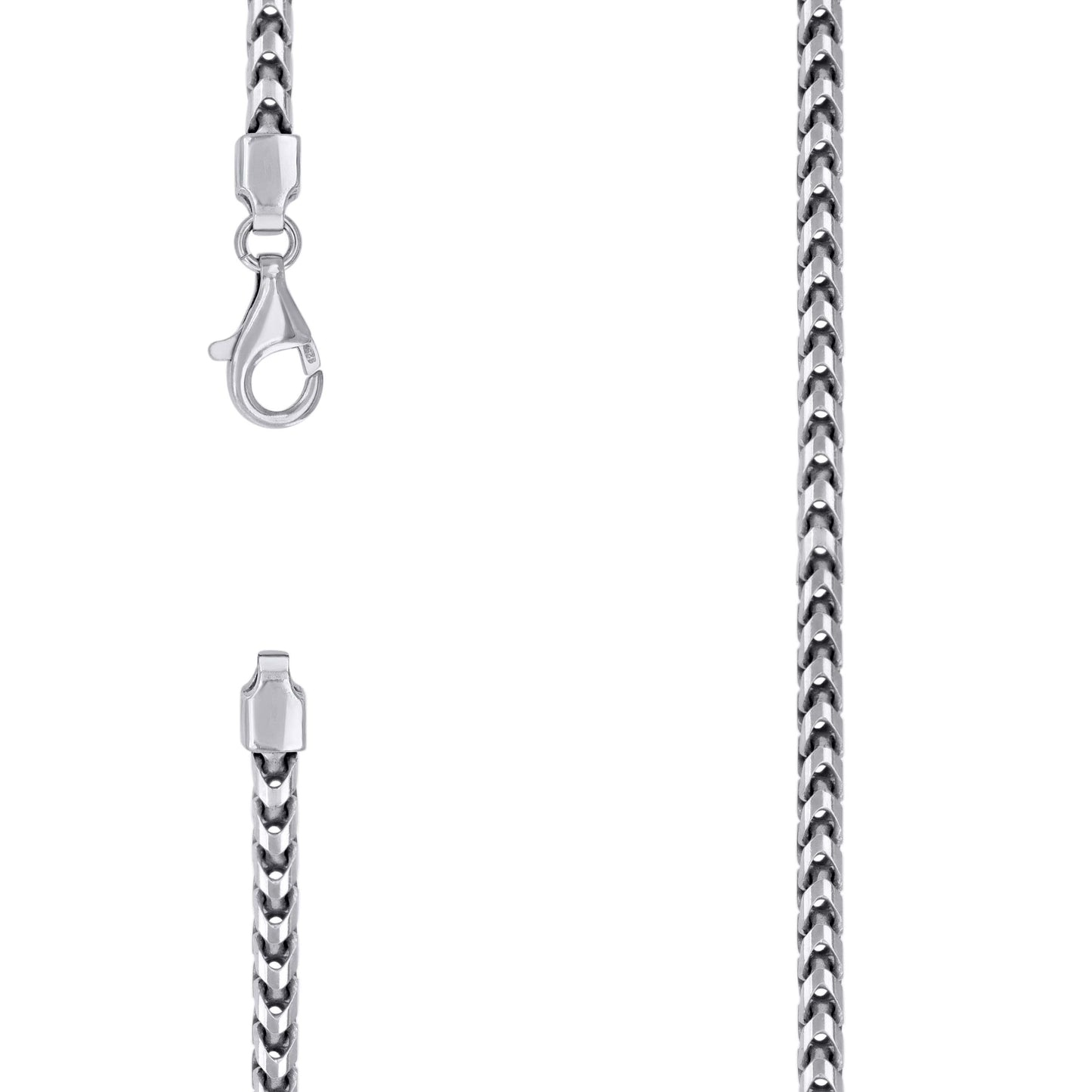 Sterling Silver Or Rhodium Plated Solid Franco Chain