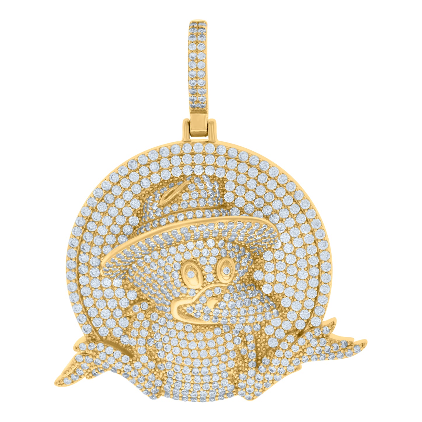 Sterling Silver Mens Cubic-Zirconia Fashion Charm Pendant