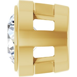 14K Yellow Gold Round 4.1Mm Gh Si1-Si2 1/4 Ct Lab Grown Diamond Bezel-Set Pendant Slide