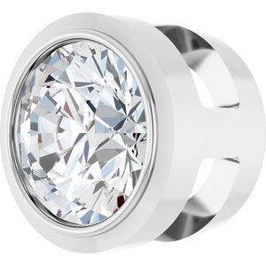 14K White Gold Round 4.1Mm Gh Si1-Si2 1/4 Ct Lab Grown Diamond Bezel-Set Pendant Slide