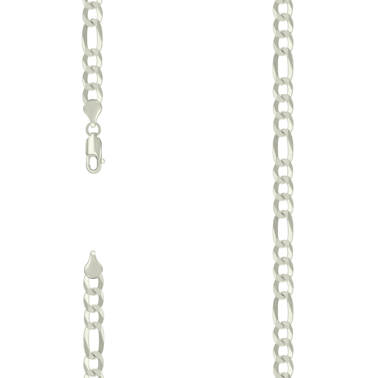 Sterling Silver Super Flat Figaro Chain