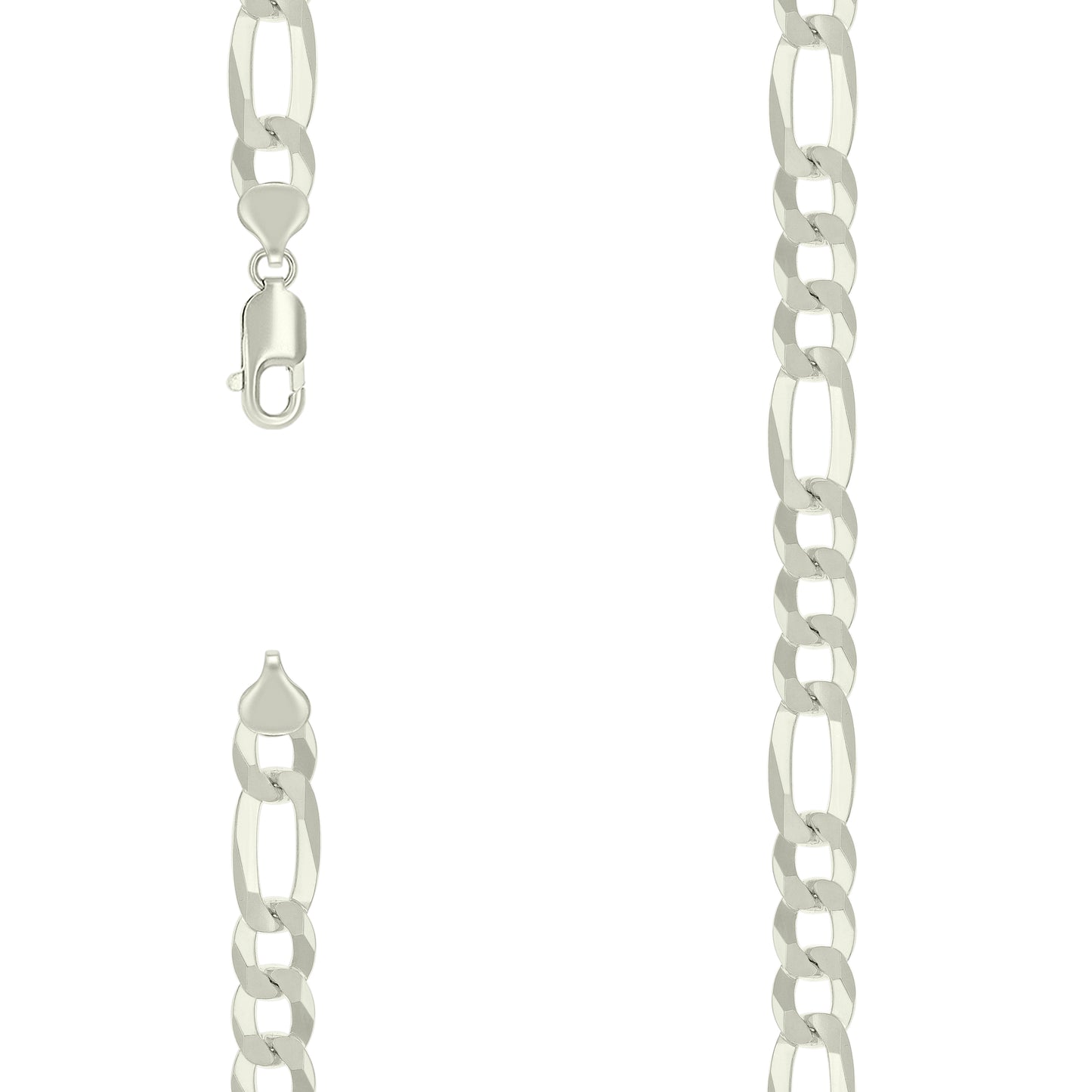 Sterling Silver Super Flat Figaro Chain
