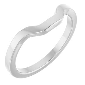 14K White Gold Emerald 8 X 6 Mm Polished Matching Band Size 7