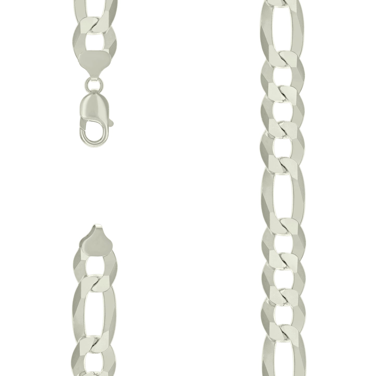Sterling Silver Super Flat Figaro Chain