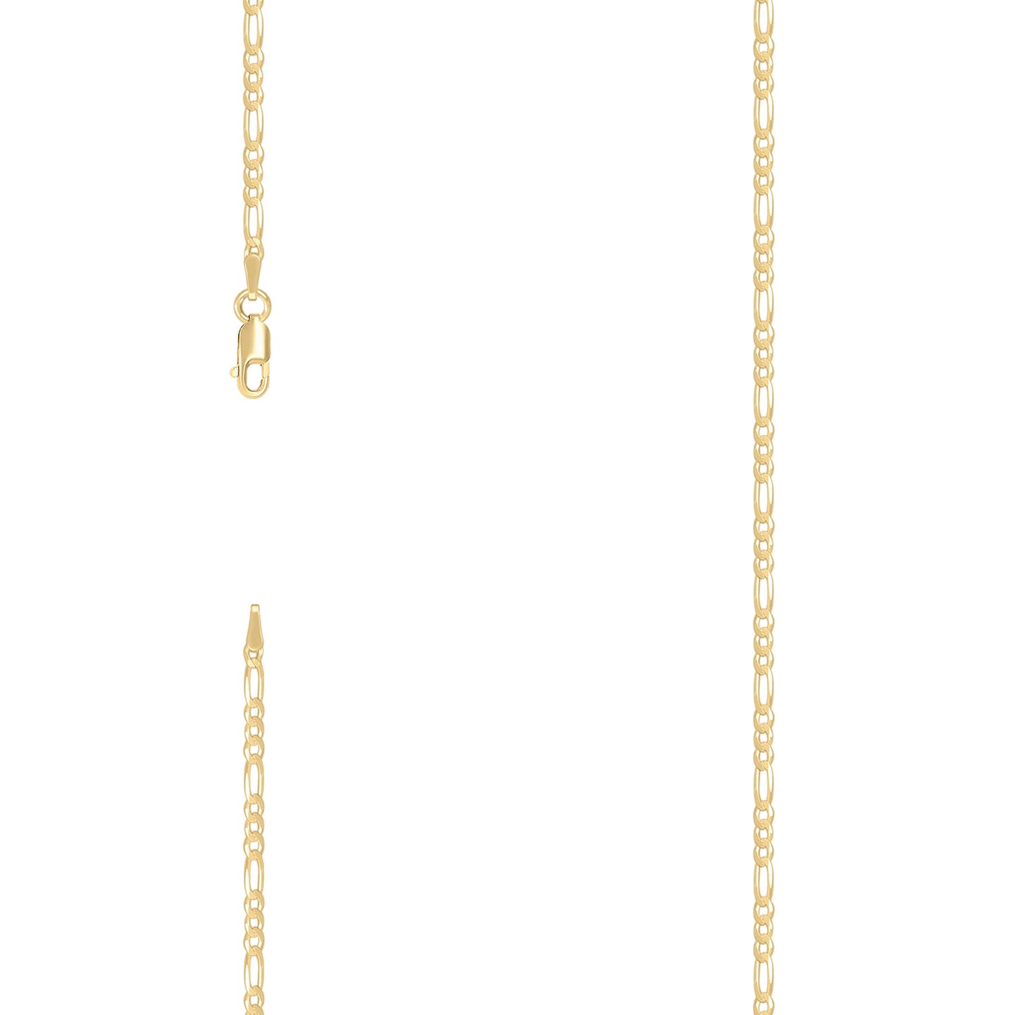 Sterling Silver Yellow-Tone Super Flat Figaro Chain