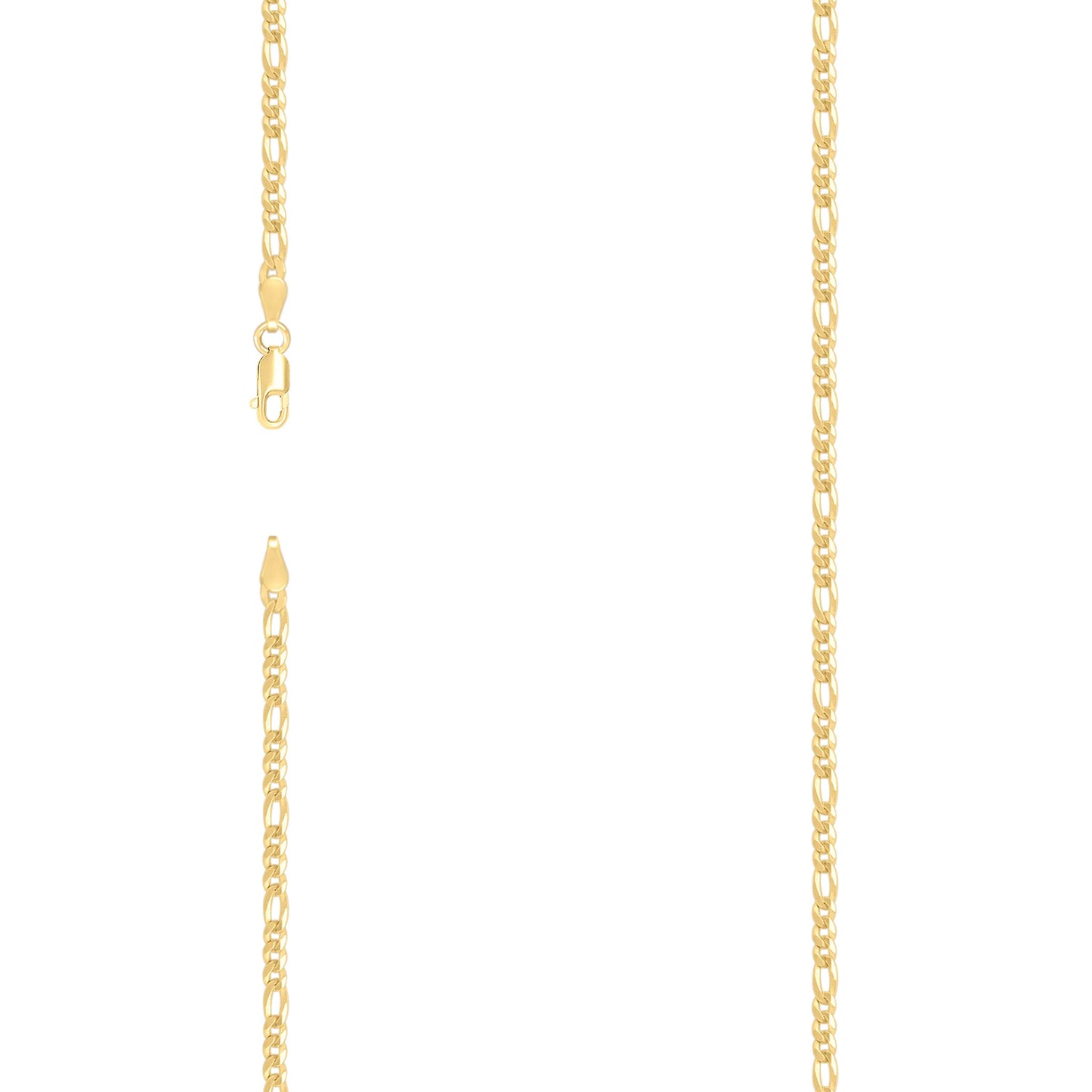 Sterling Silver Yellow-Tone Super Flat Figaro Chain