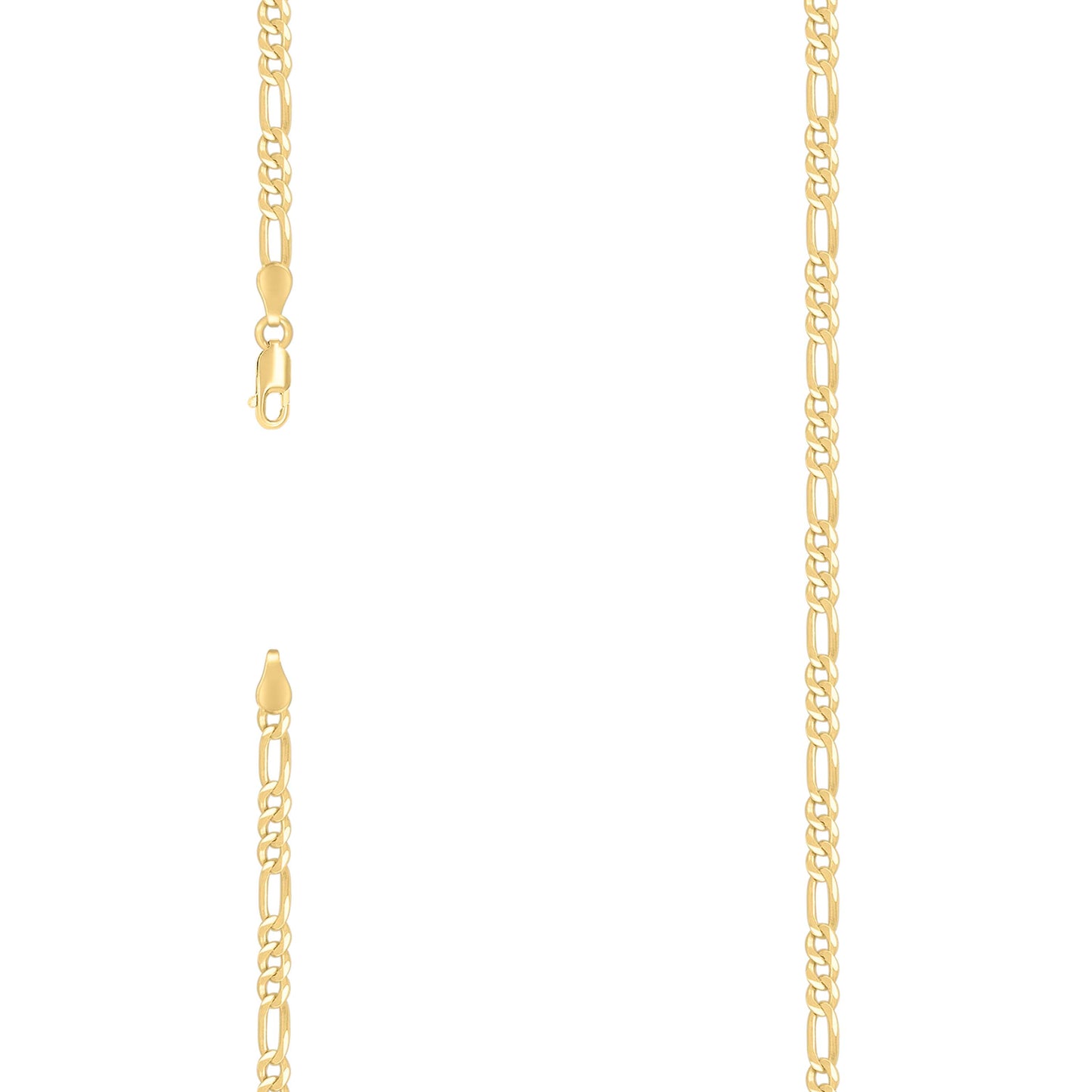 Sterling Silver Yellow-Tone Super Flat Figaro Chain