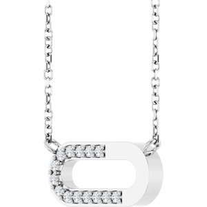 14K White Gold Round 1.2Mm G-H I1 1/10 Ctw Natural Diamond Paperclip-Style Necklace, Length: 18 In