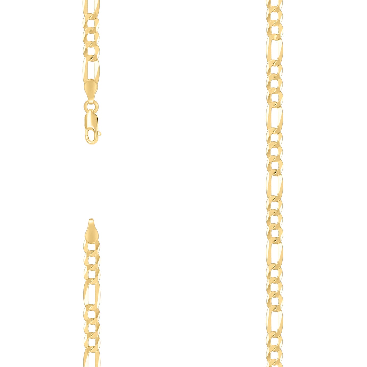 Sterling Silver Yellow-Tone Super Flat Figaro Chain