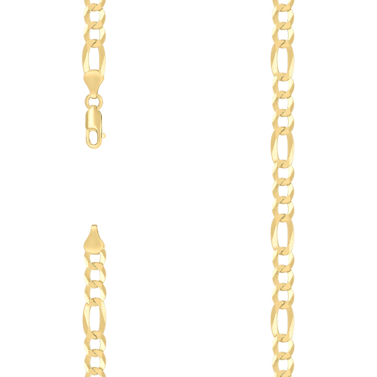 Sterling Silver Yellow-Tone Super Flat Figaro Chain